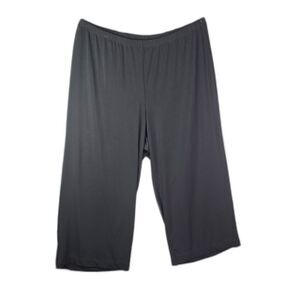 Karen Kane Wide Leg Capri Pants Black 3X Pull On Stretch Travel Knit